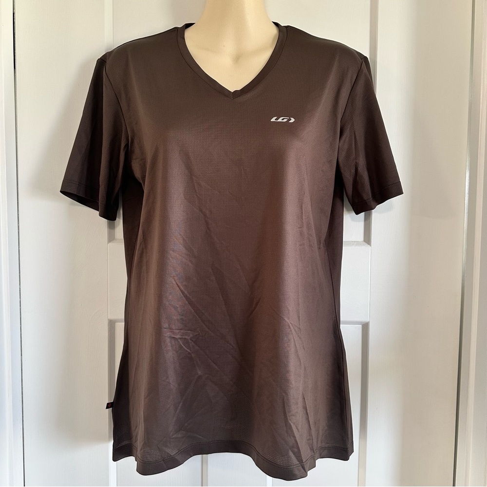NWT! Brown Louis Garneau Women’s ‘Grity Tshirt’ Cycling Jersey Sz Medium